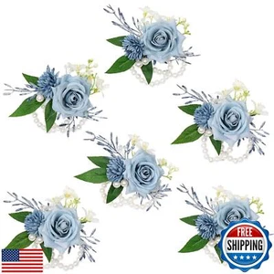 Serwalin 6 PCS Wrist Corsages for Wedding, Girl/Mother Bride Bridesmaids Cors - Picture 1 of 5
