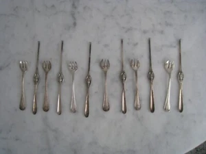 Set of 6 Antique French Boulenger Lobster Shellfish Forks 2 Star Blanc - Picture 1 of 9