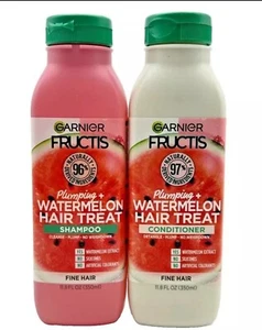 2 Pack- Garnier Fructis Plumping Watermelon Shampoo & Conditioner 11.8 oz - Picture 1 of 1