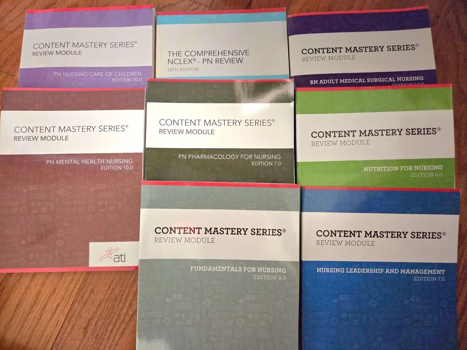 8 ATI Book Nursing Content Mastery Series Review Module RN/PN (see description) - Image 1 of 1