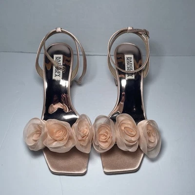 Badgley Mischka Carli Rosette Sandel Blush Nude - Size 6.5 - Image 1 of 4
