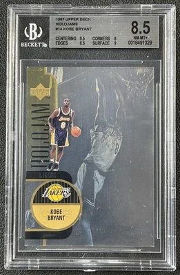 KOBE BRYANT BGS 8,5 1997-98 HOLOJAM CUBIERTA SUPERIOR #14 HOLOJAMS LAKERS 1329 Foto 1 de 2