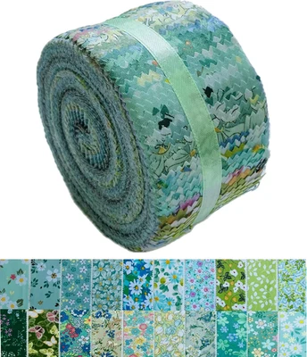 Tela rollo de gelatina - 20 estampados florales surtidos, 100 % algodón, 40 tiras precortadas (2 Foto 1 de 4