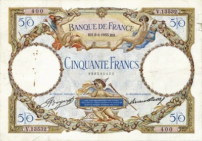 FRANCE banknote 50 Francs "Luc Olivier Merson" 8.6.1933. VF+ Choice Very Fine - image 1 of 4