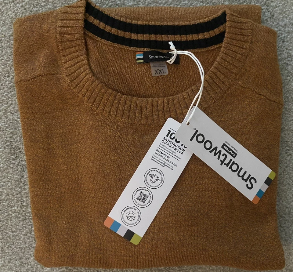 Smartwool Sparwood Crew Neck Merino Wool Sweater Fox Brown Marl XXL 2XL - Image 1 of 4