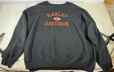 Sudadera Harley-Davidson Para Hombre XL Negra Naranja Letra Motociclista Foto 1 de 4