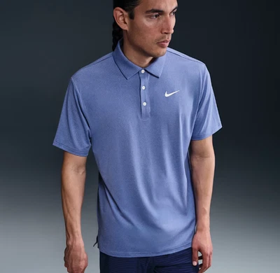 Polo de golf Nike Tour Dri-FIT jaspeado para hombre astronomía azul marfil pálido FZ7473 490 Foto 1 de 3