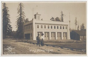 1909 AYPE Seattle, Washington - REAL PHOTO Fire Department - Vintage Postcard - Picture 1 of 2