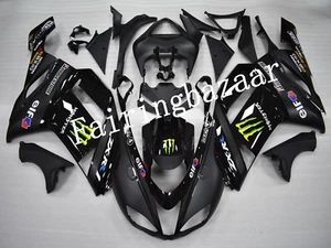 Fit for 2007 2008 ZX6R 636 Gloss Matte Black ABS Injection Bodywork Fairing Kit - Picture 1 of 7