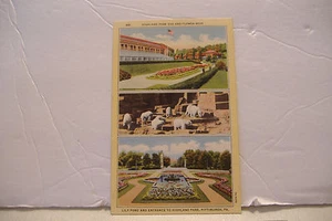 VINTAGE POSTCARD~HIGHLAND PARK ZOO~ENTRANCE, FLOWERS, POND ~PITTSBURGH PA~681~ - Picture 1 of 2