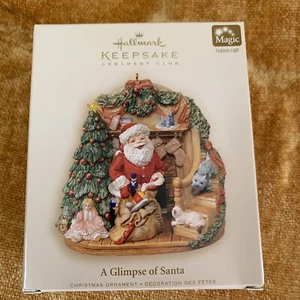 A Glimpse of Santa 2006 Hallmark Keepsake Ornament Club Membro Luci Esclusive - Foto 1 di 9