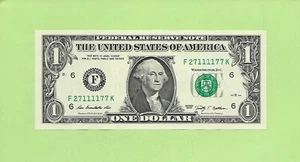 2009 ..UNCIRC $1 F 2711 1177 K .... 2009 $1 F-K NICE NOTE FRN - Picture 1 of 2
