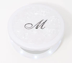 Shimmer Pearl Dual Magnifying Mirror with Crystal Initial Lori Greiner - Picture 1 of 4