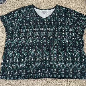 Catherines Women's Plus Size 4x Easy Fit Short Sleeve Scoopneck Tee Blue - Picture 1 of 6