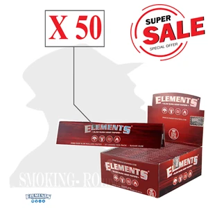Cartine ELEMENTS ROJO King Size Slim Rosso Lunghe - Da 50 Libretti - Imagen 1 de 2