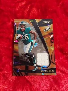 2019 Miles Sanders Worn Material Panini Father's Day Cracked Ice