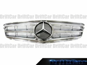 Fit with 12-14 W204 C-Class Sedan Front Fence Grille All Chrome 1F-OE Style Hood - Picture 1 of 3
