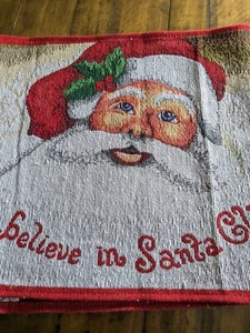 I Believe in Santa Christmas Table Runner Tapestry 12x70 inches - Picture 1 of 8