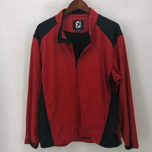 Chaqueta de pista cortavientos FootJoy FJ para hombre grande Dryjoys con cremallera completa roja negra golf L - Imagen 1 de 6