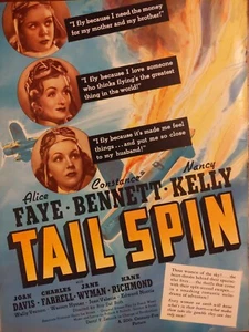 1939 Vintage Tail Spin movie flyer ad.  Alice Faye, Constance Bennett, Nancy Kel - Picture 1 of 1