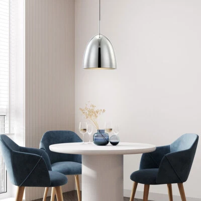 Lampada a Sospensione Luce Tavolo da Pranzo Soggiorno Cromo Plafoniera - Immagine 1 di 4