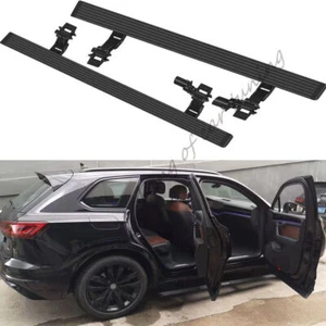 Black Deployable Electric Running Board Fits for Volkswagen Touareg 2019-2024 - Picture 1 of 12