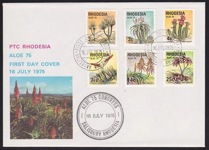 RHODESIA 1975 Plants - Aloe Congress set on FDC............................B4852 - Image 1 of 1