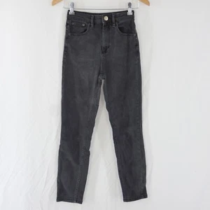 Asos Jeans Black High Rise Mom Slim Fit Hi Rise 5 Style Pockets W 24 L 30 - Picture 1 of 8