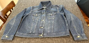 NWT Michael Kors Admiral Blue Denim Jean Jacket, Size Large F7 - Picture 1 of 4