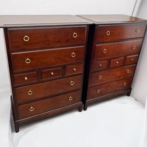 Stag Minstrel Pair X 2 Tallboy Chest of 7 Drawer Delivery p - Picture 1 of 13