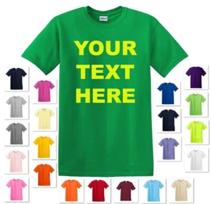 PERSONALIZED CUSTOM PRINT YOUR OWN TEXT ON A T-SHIRT CUSTOMIZED TEE MEN'S - Picture 1 of 8