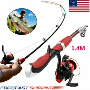 Fishing Rod Reel Combo 6 Section Telescopic Fishing Rod with Spinning Reel Set - Picture 1 of 9