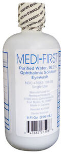 Solution de lavage oculaire stérile 8 onces Medi-First - rafraîchissements - 1 bouteille (MS-55780)