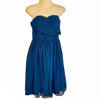 Tevolio Womens Dress Size 4 Chiffon Pleated Criss Cross Front Fit and Flare New - Image 1 of 4