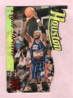 Clyde Drexler Houston Rockets 1997 Stadium Club Fusion Die-Cut Card #F25 - Image 1 of 2