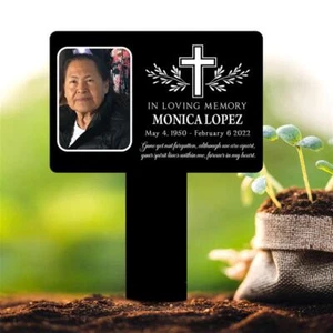 Personalized Memorial Plaque Stake, Grave Marker Garden, Temporary Grave Marker - Picture 1 of 5