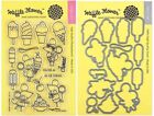 NEW - Waffle Flower SWEET ICE CREAM COMBO Clear Stamp & Matching Metal Die Set 