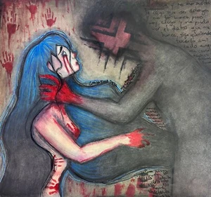 Experience Of A Toxic And Abusive Relationship Watercolors Original Painting - Picture 1 of 2
