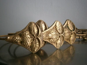 Ensemble 4 Embrasses rideaux Art Nouveau Bronze doré 1900 décor Végétal Ancien - Bild 1 von 13
