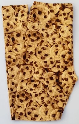 TC LuLaRoe Leggings Altos y Curvilíneos Chocolate Chispas Galletas Postre Hornear Nuevos con Etiquetas L21 Foto 1 de 4