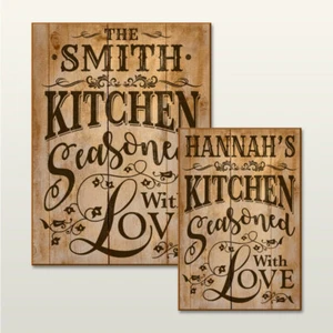 Personalised Kitchen Home Vintage Retro Shabby Chic Wooden Plaque Sign. - Picture 1 of 7