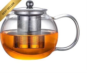 950ml Glass Teapot Stainless Infuser Stovetop Blooming Loose Leaf - Picture 1 of 12
