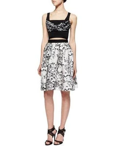 Vestido Diane von Furstenberg Blanco Negro Toile Meadow DVF Jayme $698 Nuevo con etiquetas 6 - Imagen 1 de 12