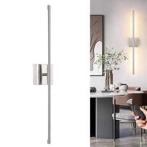 Morauroral Sand-Nickel Battery Operated Wall Sconces, Dimmable Wall Sconces w - Picture 1 of 5