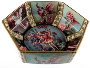 Large Brathwaites Fairy Lustre Ware Hexagonal Centerpiece Bowl Cumbria 11x3" 3lb - Picture 1 of 22