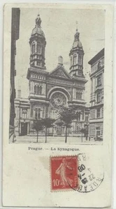 Judaica seltene alte AK Jüdische Synagoge Prag Tschechoslowakei 1908 - Bild 1 von 1