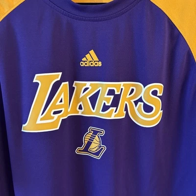 Camiseta de baloncesto LA Lakers NBA Adidas calentamiento SS XL tres rayas transpirable Foto 1 de 4