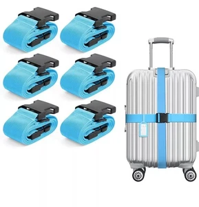 6x Cinturones para Maleta Correas para Equipaje de Viaje de Seguridad Extra Fuerte Ajustable - Imagen 1 de 10