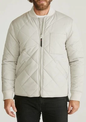 Robert Graham Men's Size 2XL Reversible Diamond Quilted Bomber Jacket Stone/Gray - Image 1 of 4