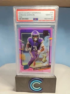 2023 Donruss Clearly Jordan Addison #70 Pink /10 Psa10 - Picture 1 of 2